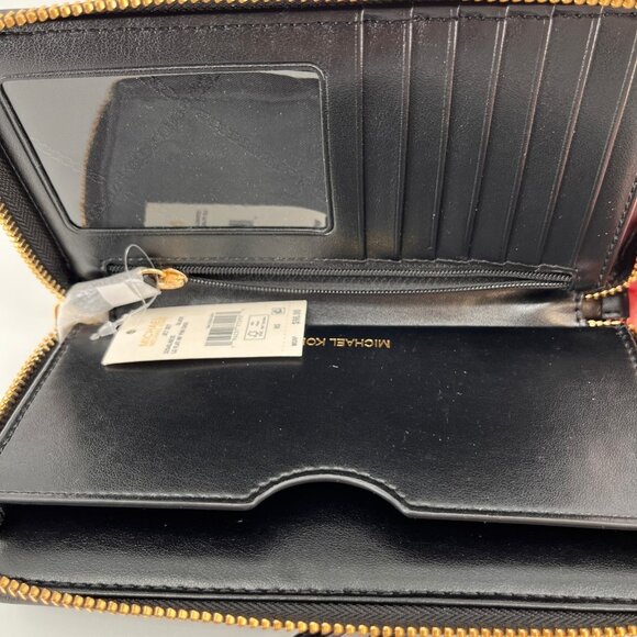 Michael Kors Jet Set Black Nylon Wristlet Phone Case Multifunction Wallet Large - Picture 4 of 13